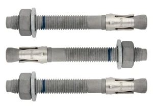 M8 M10 M12 M16 M20 Hot Dipped Galvanised Through bolts Anchor Masonry Concrete - Picture 1 of 1