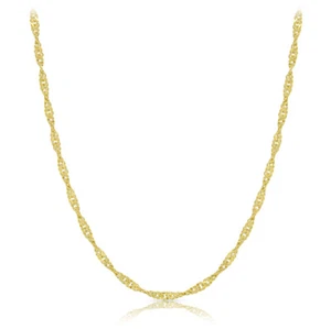 10k Gelbgold Singapur Kette Halskette 0,8 mm klassisch elegantes Design 16"-18" - Bild 1 von 9