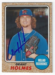 GRANT HOLMES MIDLAND ROCKHOUNDS SIGNED 2017 TOPPS HERITAGE MINOR LEAGUE CARD - Picture 1 of 1