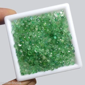 500 Pieces Round Natural Untreated Colombian Green Emerald Gems lot 1 to 3 mm - Imagen 1 de 1