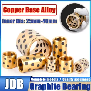 Oilless Self Graphite Lubricating Bearing Bushing Sleeve ID 25/28/30/32/35/40mm - Picture 1 of 245