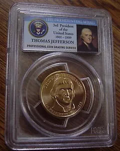 2007 D THOMAS JEFFERSON DOLLAR FIRST DAY OF ISSUE POSITION B LETTERING PCGS 67 B - Picture 1 of 2