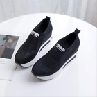 Womens Hidden Heels Creeper Fashion Sequins Casual Shoes Thick Bottom Slip On