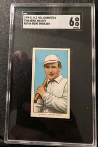 1909 T206 Old Mill Heinie Wagner Bat on right Shoulder SGC 6 POP 2 NONE Higher - Picture 1 of 5
