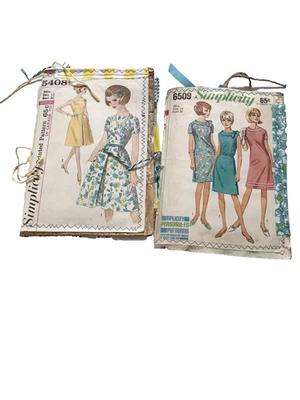 DOS patrones de vestidos de dama vintage alterados JUNK JOURNALS firma única efímera Foto 1 de 4