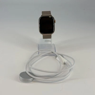 Apple Watch (Series 10) 42mm Gold Titanium w/Gold Milanese Loop (LTE)- Very Good - Image 1 of 4