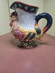 Vintage bunte Keramik Bella Casa von Ganz Hahn Krug 9" - Bild 1 von 13