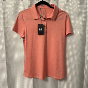 New Under Armour Heat Gear Womens Pink Polo Size M New with Tags (FT10) - Picture 1 of 4