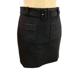 Gonna nera con cintura e zip laterale foderata nera taglia 2P Loft Petites - Foto 1 di 8