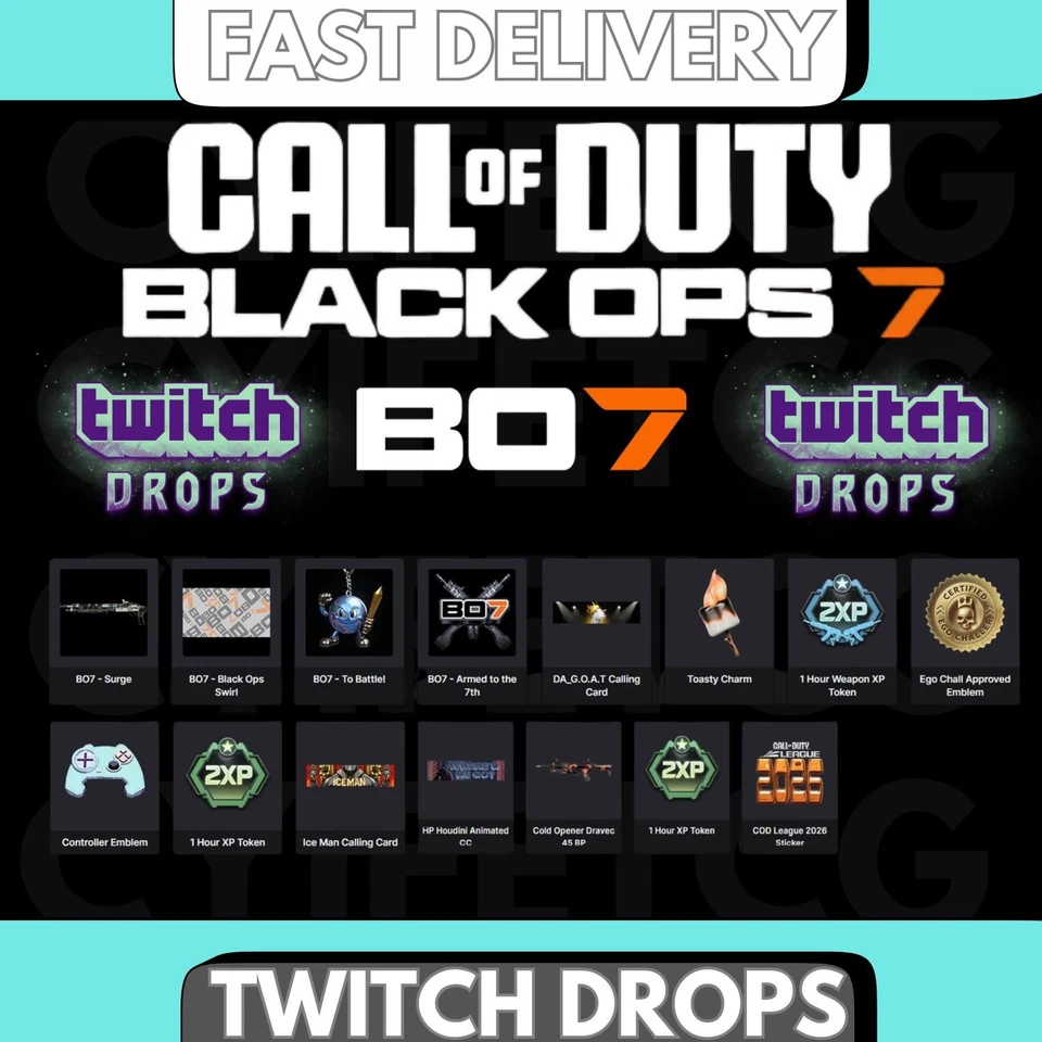 Black Ops 7 BO7 | Twitch Drops | SWIRL + MORE! | 15/15 | - ALL PLATFORMS | - Image 1 of 1