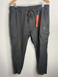 Psycho Bunny Cargo Pants Mens Large Black Drawstring Logo Jogger Streetwear - Picture 1 of 10