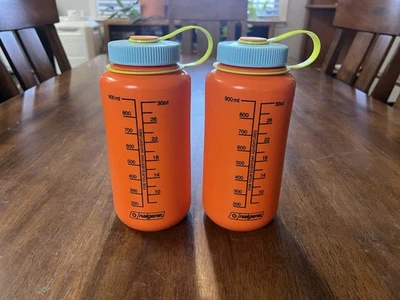 Набор из двух (2) больших бутылок для воды с широким горлышком Nalgene Promo 32 унции 1000 мл - Изображение 1 из 4