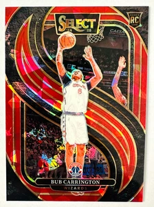 2024-25 Panini Select Bub Carrington ROJO Cracked Ice Prizm RC Premier Wizards! - Imagen 1 de 3