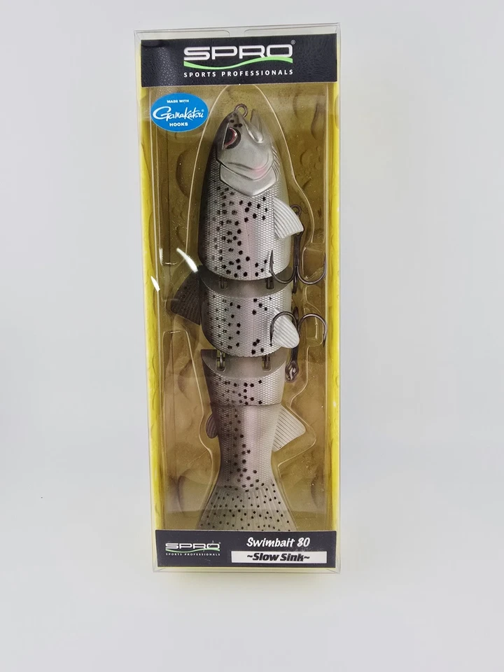 免费送货! SPRO SSB80Z1SRT Swimbait 80 慢速水槽 8 号 #02 彩虹鳟鱼 — 第 1/2 张图片