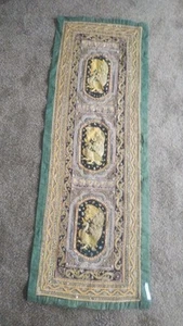 Vtg Thailand Handmade Embroidered Peacock Tapestry 67" X 24" Large Sequin Beads - Picture 1 of 22