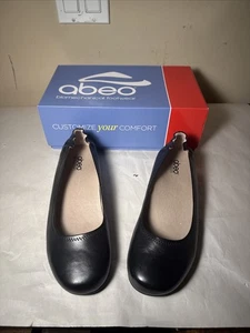 Zapatos cómodos planos de ballet de cuero Abeo Tammy negros elásticos talla 9,5 AT0357 - Imagen 1 de 8