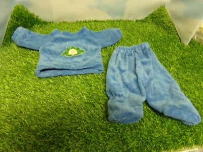 TRAJE DE TERCIOPELO AZUL PARA NIÑOS PARCHE DE REPOLLO HECHO A MANO Foto 1 de 2