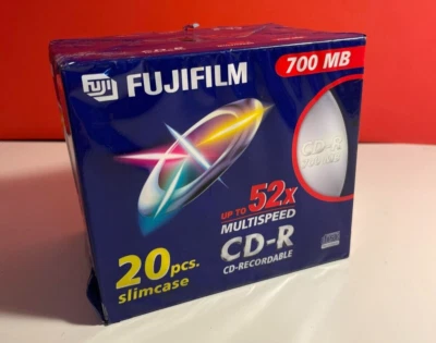 Fujifilm 700 Mb 20 pieces slimcases, 52X Speed, New Pack - Image 1 of 4
