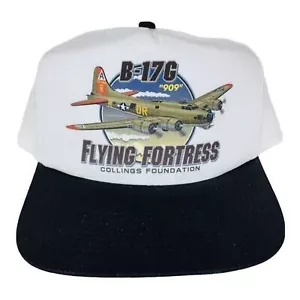 Vintage 80s B-17G "909" Flying Fortress Boeing WWII Military Plane Hat Cap - Picture 1 of 7