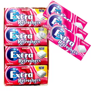WRIGLEY'S EXTRA REFRESHERS BUBBLEMINT MASCARÍA SIN AZÚCAR 16 x 15.6g - Imagen 1 de 3