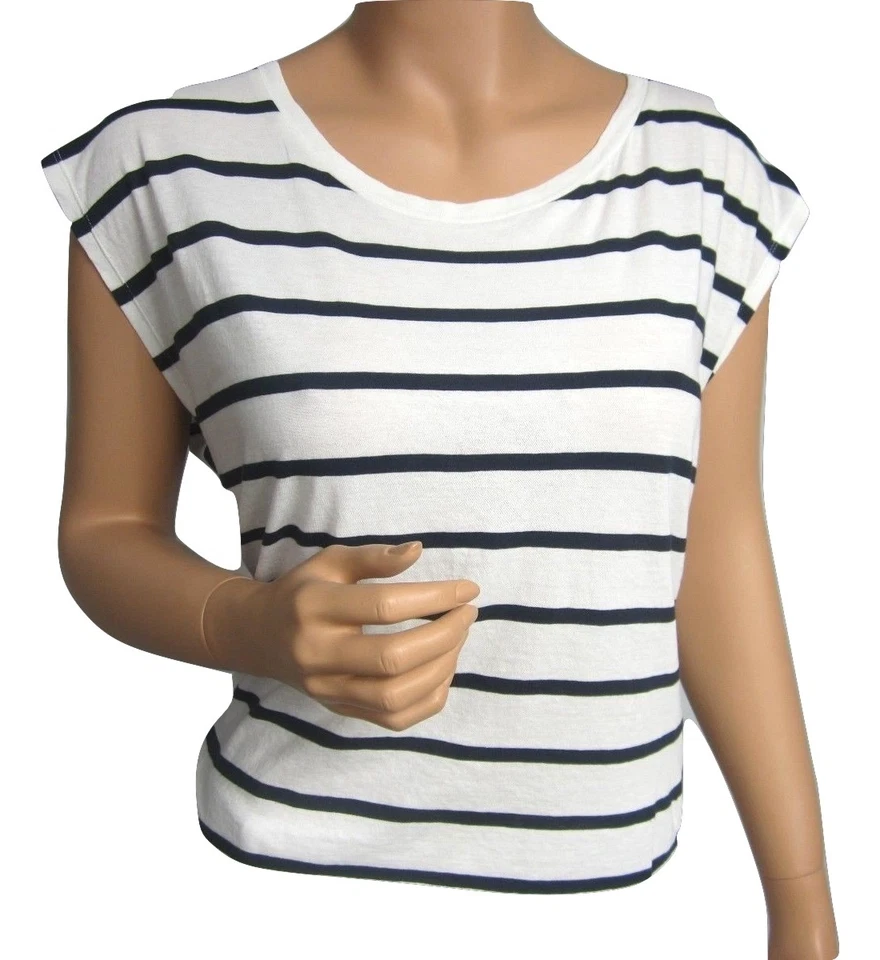 RALPH LAUREN НОВЫЙ В ПОЛОСКУ ГАЛСТУК НАЗАД ВЕРХНИЙ M L XL КРЫШКА РУКАВА ТЕМНО-СИНИЙ КРЕМОВЫЙ (20) - Изображение 1 из 3