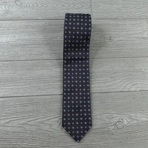 Corbata Brioni Para Hombre 100% Seda Hecha en Italia Negra Geométrica Lujo Hecha a Mano - Imagen 1 de 7