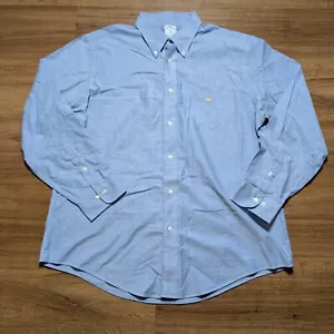 Brooks Brothers Regent Shirt Mens XL Blue Supima Cotton Business Casual *Flaw* - Picture 1 of 10