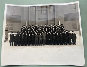 Vintage WW1-WW2 Navy Panoramic Group Photo Recreation Center 9 x 10 - Picture 1 of 4