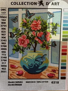 needlepoint canvas 30x40 Butterflies Canvas Only - Picture 1 of 1