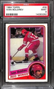 1984 TOPPS IVAN BOLDIREV #38 PSA 9 DETROIT RED WINGS Graded Hockey Card Vtg - Picture 1 of 2