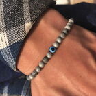 Tiger Eye Natural Stone Beaded Bracelet Elastic Bangle Women Men Jewelry Gift