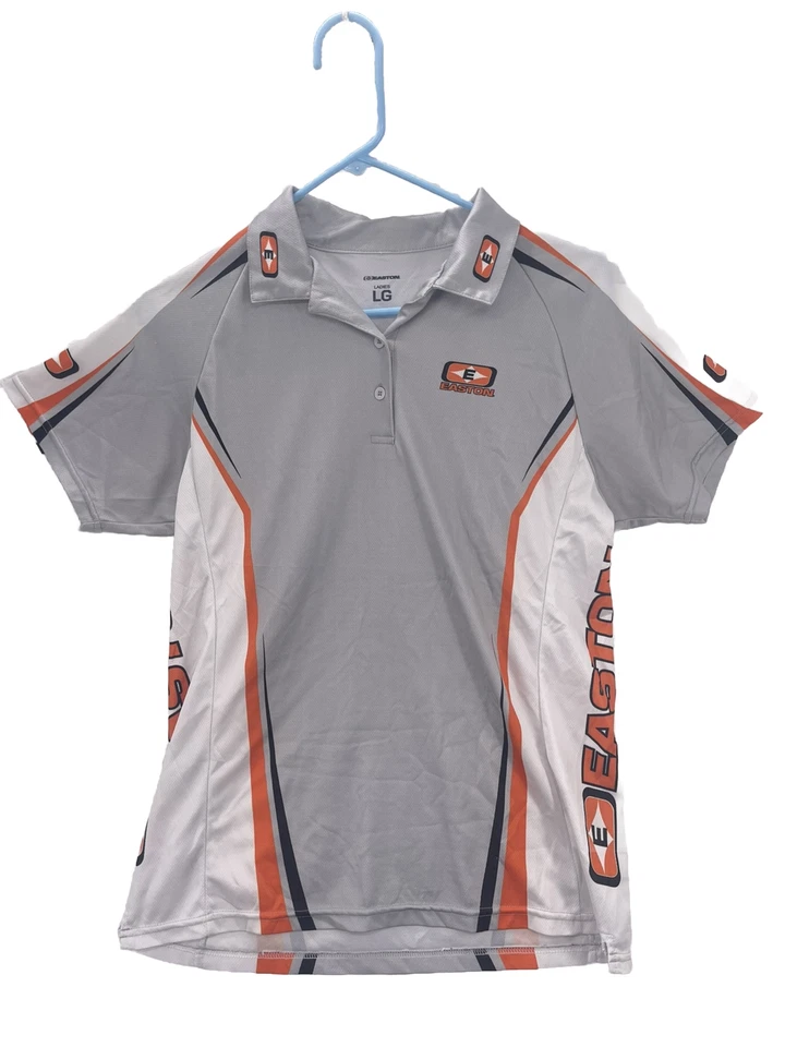 Easton женщины софтбол рубашка-поло большой белый оранжевый - Изображение 1 из 4