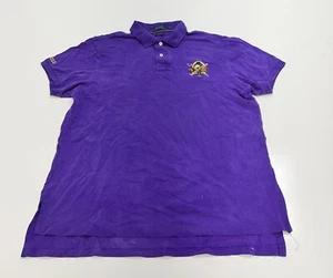 Polo Ralph Lauren Polo Shirt Big Pony Royal Polo Purple Custom Fit Men’s L - Picture 1 of 8