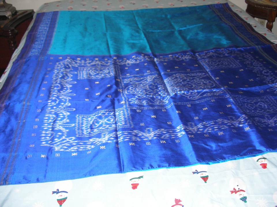 NUEVO EXCLUSIVO POCHAMPALLY BOMKAI 100% Seda Sari Foto 1 de 4