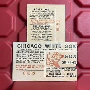 Boleto de estacionamiento y juego de béisbol de los Chicago White Sox MLB de colección 1975 - Imagen 1 de 2
