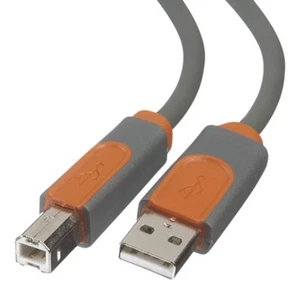 Belkin USB A-B Computer to Printer Cable - Grey / Orange - Bild 1 von 5