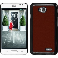 Hard Case for LG L70 Cover Brown Leather Look + 2 Protectors