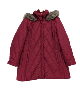 Classic Elements Women's Coat Size XL Red Quilted Puffer Winter Hood - Picture 1 of 14