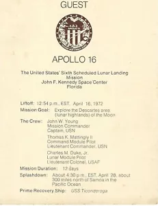 Vintage NASA APOLLO 16 Guest Pass, Parking Permit and Map, April 16, 1972 - Picture 1 of 7