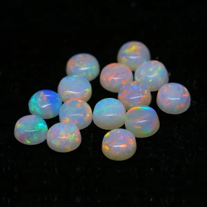 4 MM Round, Cabochon, Australian Opal Stones, Multicolor, Fire, Natural Opals - Picture 1 of 6