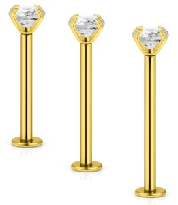 Kridzisw 14G Guancia Fossetta Piercing Gioielli Ipoallergenico 316L Acciaio Chirurgico... - Foto 1 di 6
