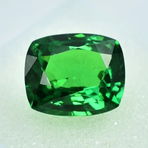 Natural Tsavorite Garnet Cushion Cut Green 8.95 Ct Certified Loose Gemstone - Picture 1 of 4
