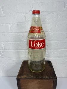 Vintage Heavy Glass Coca-Cola 1.5 Litres Bottle French & English W/Cap - Picture 1 of 12