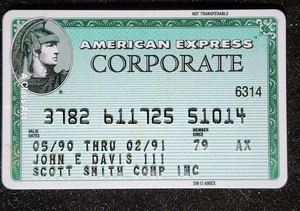 American Express Green Credit Card exp 1991. Our cb38 - Picture 1 of 4