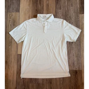 EUC Large Peter Millar kurzärmliges Golfhemd für Herren – weiß/grüne Streifen - Bild 1 von 4