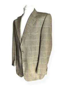 Ermenegildo Zegna Wool & Cashmere Blazer Jacket Mens Large Herringbone Italian - Picture 1 of 24