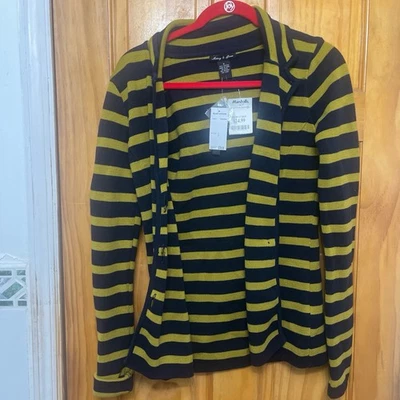 Cárdigan Mujer Rayas Amarillo y Azul, y2k. #rayas Foto 1 de 2