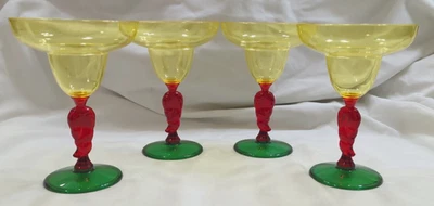 Очки Margarita (4) цветные акриловые пластиковые чилийские перцовые стержни новые высота 6,75 дюйма - Изображение 1 из 4