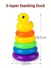Rainbow Stacking Rings Toy Duck Tower Kids Circle Toss Game Gift.