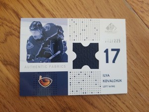 2002-03 SP GAME USED AUTHENTIC FABRICS ILYA KOVALCHUK JERSEY 72/225 